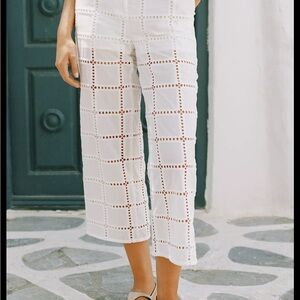 Zara Straight Leg Pants with Openwork Embroidery